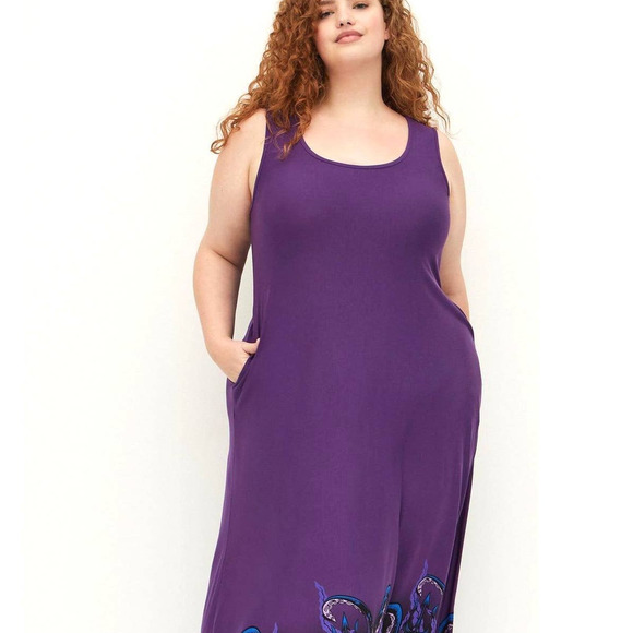 Torrid‎ 2 (2X) Disney Villains Ursula Costume Cosplay Maxi Dress Little Mermaid - Picture 4 of 4